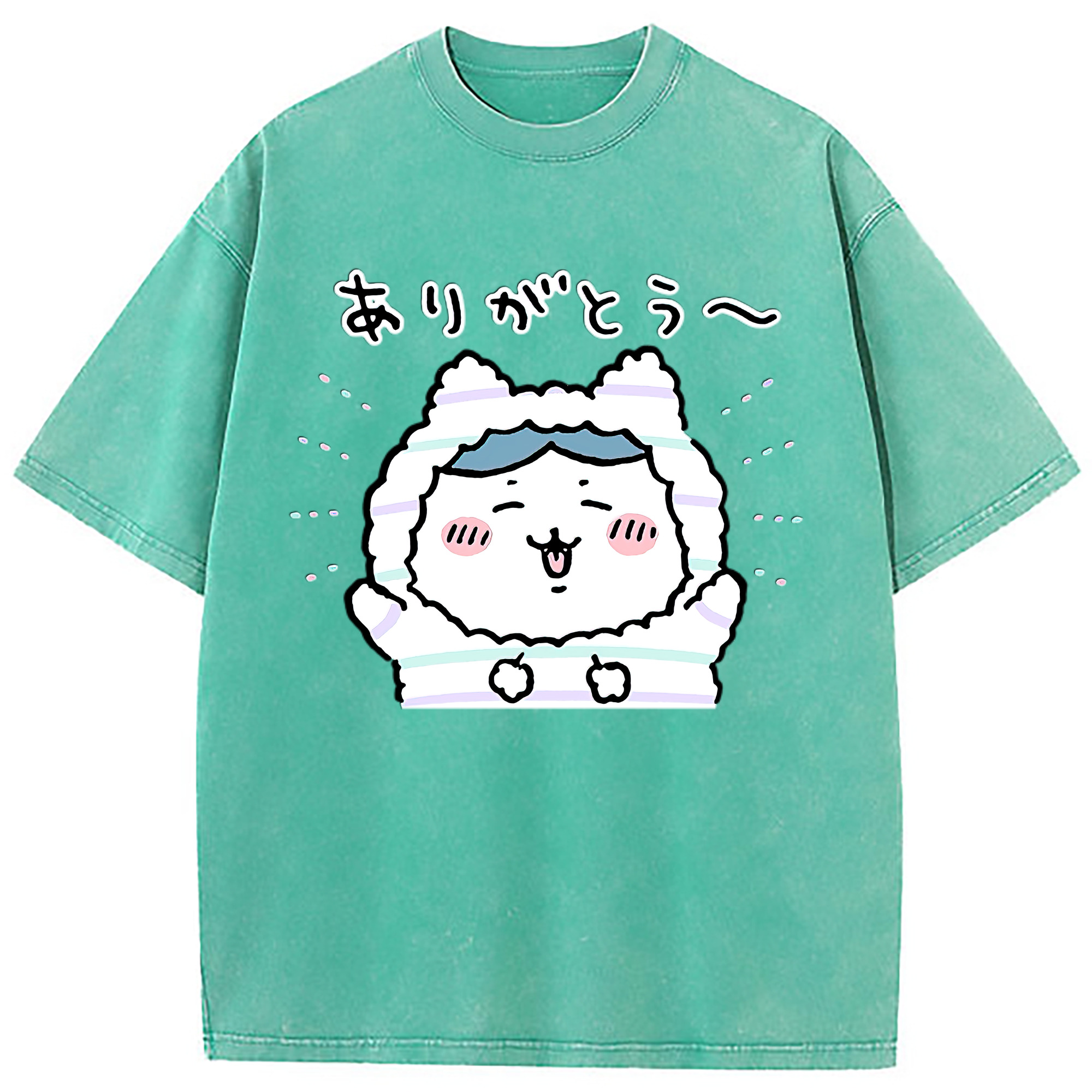 （画像用） ちいかわ ハチワレ Chii-kawa hachiware 綿100% ヴィンテージ風 半袖Tシャツ（フロントプリント）